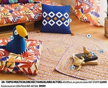 Promoties Tapis multicolore rectangulaire actuel - Huismerk - Auchan - Geldig van 07/05/2024 tot 13/05/2024 bij Auchan
