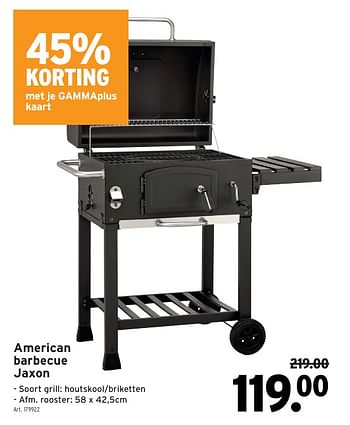 Promotions American barbecue jaxon - Produit maison - Gamma - Valide de 08/05/2024 à 14/05/2024 chez Gamma
