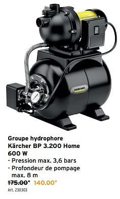 Promoties Groupe hydrophore kärcher bp 3.200 home - Kärcher - Geldig van 08/05/2024 tot 14/05/2024 bij Gamma