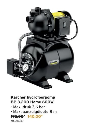 Promoties Kärcher hydrofoorpomp bp 3.200 home 600w - Kärcher - Geldig van 08/05/2024 tot 14/05/2024 bij Gamma