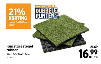 Promoties Kunstgrastegel rubber - Huismerk - Gamma - Geldig van 08/05/2024 tot 14/05/2024 bij Gamma