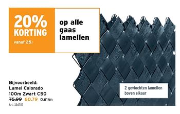 Promoties Lamel colorado zwart c50 - Huismerk - Gamma - Geldig van 08/05/2024 tot 14/05/2024 bij Gamma