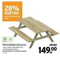 Promoties Picknicktafel exclusive - Huismerk - Gamma - Geldig van 08/05/2024 tot 14/05/2024 bij Gamma