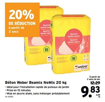 Promoties Béton weber beamix nomix - Weber - Geldig van 08/05/2024 tot 14/05/2024 bij Gamma