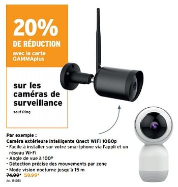 Promotions Caméra extérieure intelligente qnect wifi 1080p - Qnect - Valide de 08/05/2024 à 14/05/2024 chez Gamma