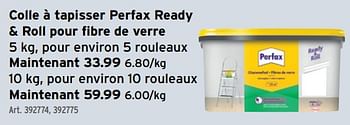 Promotions Colle à tapisser perfax ready + roll pour fibre de verre - Perfax - Valide de 08/05/2024 à 14/05/2024 chez Gamma