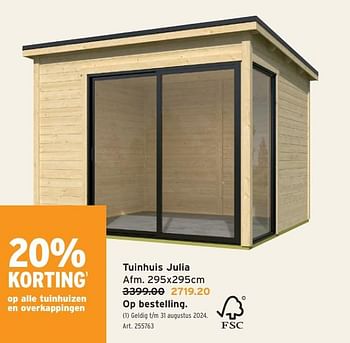Promoties Tuinhuis julia - Huismerk - Gamma - Geldig van 08/05/2024 tot 14/05/2024 bij Gamma