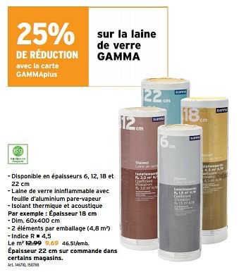 Promoties Sur la laine de verre gamma - Huismerk - Gamma - Geldig van 08/05/2024 tot 14/05/2024 bij Gamma