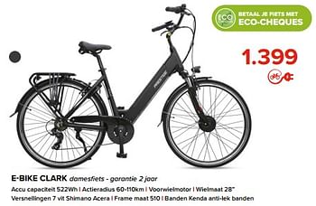 Promoties E-bike clark damesfiets - Prestige Fietsen - Geldig van 03/05/2024 tot 09/06/2024 bij Euro Shop