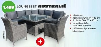 Promoties Loungeset australië - Huismerk - Euroshop - Geldig van 03/05/2024 tot 09/06/2024 bij Euro Shop