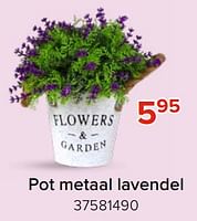 Promoties Pot metaal lavendel - Huismerk - Euroshop - Geldig van 03/05/2024 tot 09/06/2024 bij Euro Shop