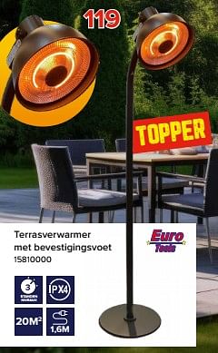 Promotions Terrasverwarmer met bevestigingsvoet - Euro Tools - Valide de 03/05/2024 à 09/06/2024 chez Euro Shop