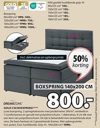 Gold c50 boxspring-DreamZone