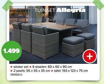 Promoties Tuinset allegria - Huismerk - Euroshop - Geldig van 03/05/2024 tot 09/06/2024 bij Euro Shop