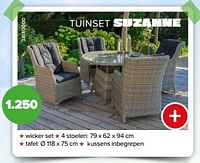 Promoties Tuinset suzanne - Huismerk - Euroshop - Geldig van 03/05/2024 tot 09/06/2024 bij Euro Shop