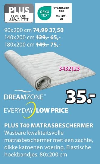Promoties Plus t40 matrasbeschermer - DreamZone - Geldig van 06/05/2024 tot 19/05/2024 bij Jysk