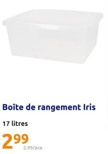 Promoties Boite de rangement iris - Iris - Geldig van 08/05/2024 tot 14/05/2024 bij Action