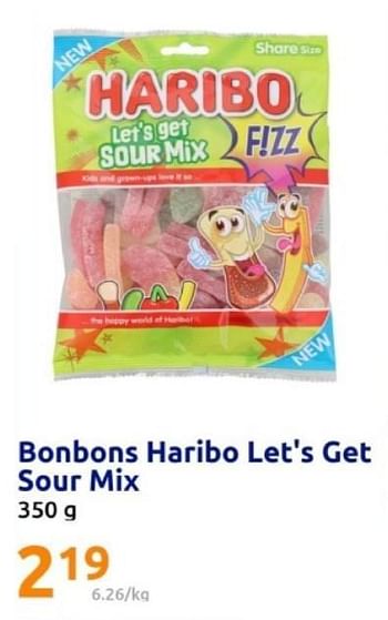 Promoties Bonbons haribo let`s get sour mix - Haribo - Geldig van 08/05/2024 tot 14/05/2024 bij Action