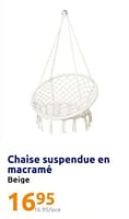 Promotions Chaise suspendue en macramé - Produit Maison - Action - Valide de 08/05/2024 à 14/05/2024 chez Action