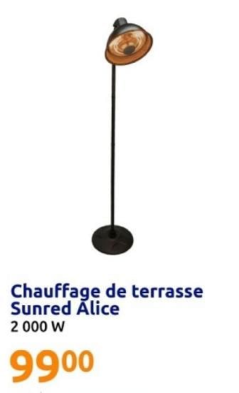 Promoties Chauffage de terrasse sunred alice - Sunred - Geldig van 08/05/2024 tot 14/05/2024 bij Action