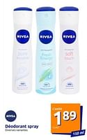 Promotions Déodorant spray - Nivea - Valide de 08/05/2024 à 14/05/2024 chez Action