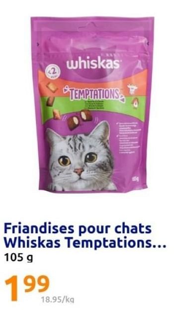 Promoties Friandises pour chats whiskas temptations - Whiskas - Geldig van 08/05/2024 tot 14/05/2024 bij Action