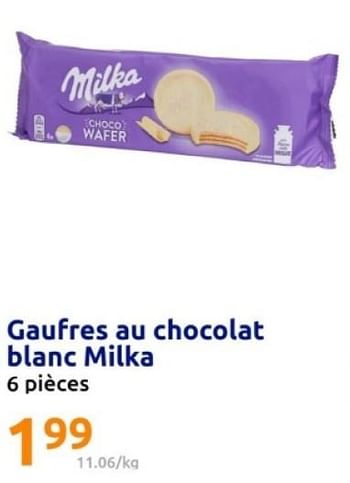 Promoties Gaufres au chocolat blanc milka - Milka - Geldig van 08/05/2024 tot 14/05/2024 bij Action