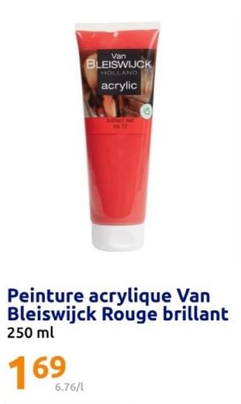 Promoties Peinture acrylique van bleiswijck rouge brillant - Van Bleiswijck - Geldig van 08/05/2024 tot 14/05/2024 bij Action