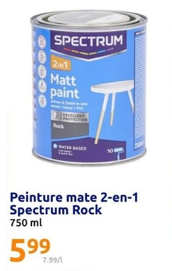 Promoties Peinture mate 2 en 1 spectrum rock - SPECTRUM - Geldig van 08/05/2024 tot 14/05/2024 bij Action