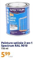Promotions Peinture satinée 2 en 1 spectrum ral 9010 - SPECTRUM - Valide de 08/05/2024 à 14/05/2024 chez Action