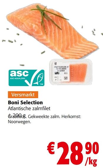 Promoties Boni selection atlantische zalmfilet - Boni - Geldig van 08/05/2024 tot 21/05/2024 bij Colruyt