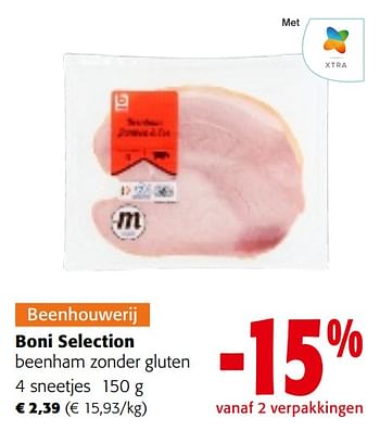 Promoties Boni selection beenham zonder gluten - Boni - Geldig van 08/05/2024 tot 21/05/2024 bij Colruyt