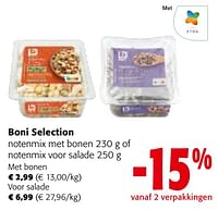 Promoties Boni selection notenmix met bonen of notenmix voor salade - Boni - Geldig van 08/05/2024 tot 21/05/2024 bij Colruyt