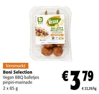 Promoties Boni selection vegan bbq balletjes piripiri-marinade - Boni - Geldig van 08/05/2024 tot 21/05/2024 bij Colruyt