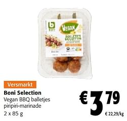 Boni selection vegan bbq balletjes piripiri-marinade