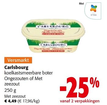 Promoties Carlsbourg koelkastsmeerbare boter met zeezout - Carlsbourg - Geldig van 08/05/2024 tot 21/05/2024 bij Colruyt