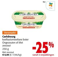 Promoties Carlsbourg koelkastsmeerbare boter met zeezout - Carlsbourg - Geldig van 08/05/2024 tot 21/05/2024 bij Colruyt