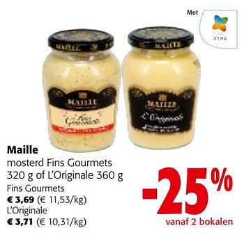 Promotions Maille mosterd fins gourmets of l’originale - Maille - Valide de 08/05/2024 à 21/05/2024 chez Colruyt