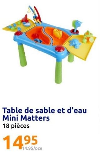 Promotions Table de sable et d`eau mini matters - Produit Maison - Action - Valide de 08/05/2024 à 14/05/2024 chez Action