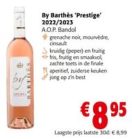 Promotions By barthès prestige - Vins rosé - Valide de 08/05/2024 à 21/05/2024 chez Colruyt