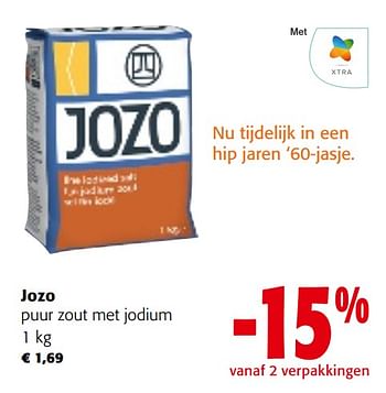 Promoties Jozo puur zout met jodium - Jozo - Geldig van 08/05/2024 tot 21/05/2024 bij Colruyt