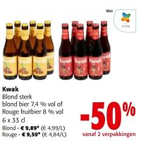 Promoties Kwak blond sterk blond bier of rouge fruitbier - Kwak - Geldig van 08/05/2024 tot 21/05/2024 bij Colruyt