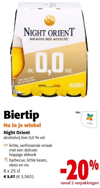 Promotions Night orient alcoholvrij bier - Night orient - Valide de 08/05/2024 à 21/05/2024 chez Colruyt