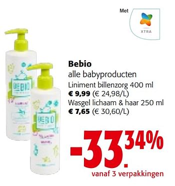 Promotions Bebio alle babyproducten - Bebio - Valide de 08/05/2024 à 21/05/2024 chez Colruyt