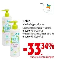 Promoties Bebio alle babyproducten - Bebio - Geldig van 08/05/2024 tot 21/05/2024 bij Colruyt