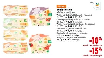 Promotions Boni selection alle babymaaltijden - Boni - Valide de 08/05/2024 à 21/05/2024 chez Colruyt