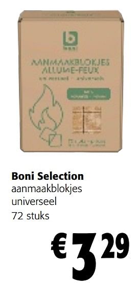 Promotions Boni selection aanmaakblokjes universeel - Boni - Valide de 08/05/2024 à 21/05/2024 chez Colruyt
