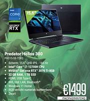 Promoties Acer Predator Helios 300 PH315-55-72XQ - Acer - Geldig van 01/05/2024 tot 31/05/2024 bij Compudeals