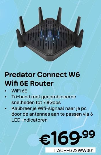 Promotions Predator connect w6 wifi 6e router - Acer - Valide de 01/05/2024 à 31/05/2024 chez Compudeals