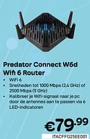 Promoties Predator connect w6d wifi 6 router - Acer - Geldig van 01/05/2024 tot 31/05/2024 bij Compudeals
